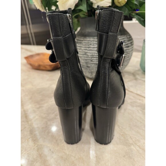 Vince Camuto Elisen Buckle Lug Sole Booties in black  10 Excellent like new - Picture 6 of 16